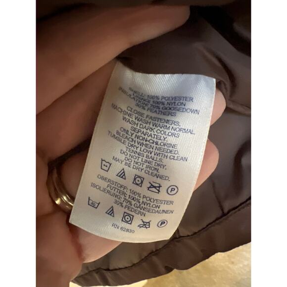 Lands End Women's Goose Down Chocolate Brown Quilted Puffer Vest Size Medium - Picture 4 of 6